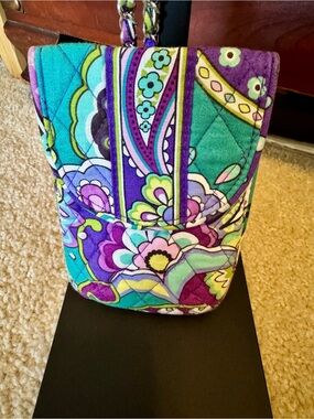 Vera Bradley Purple and Teal Quilted Floral Crossbody